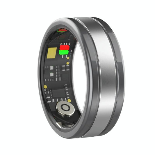 Smart Ring With Heart Rate Blood Oxygen Sleep & Sports Modes - Size 11 - Black