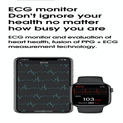 1.75 Inch Ips Smart Watch Waterproof Temp / Heart / Bp / Sleep Monitoring - Black