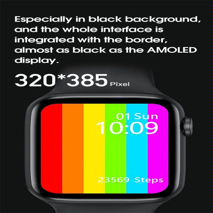1.75 Inch Ips Smart Watch Waterproof Temp / Heart / Bp / Sleep Monitoring - Black