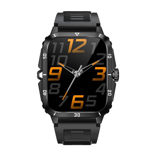 1.96 Inch Hd Square Screen Rugged Smart Watch Supports Bluetooth Calls / Sleep Monitoring / Blood Oxygen Monitoring - Black + Silver