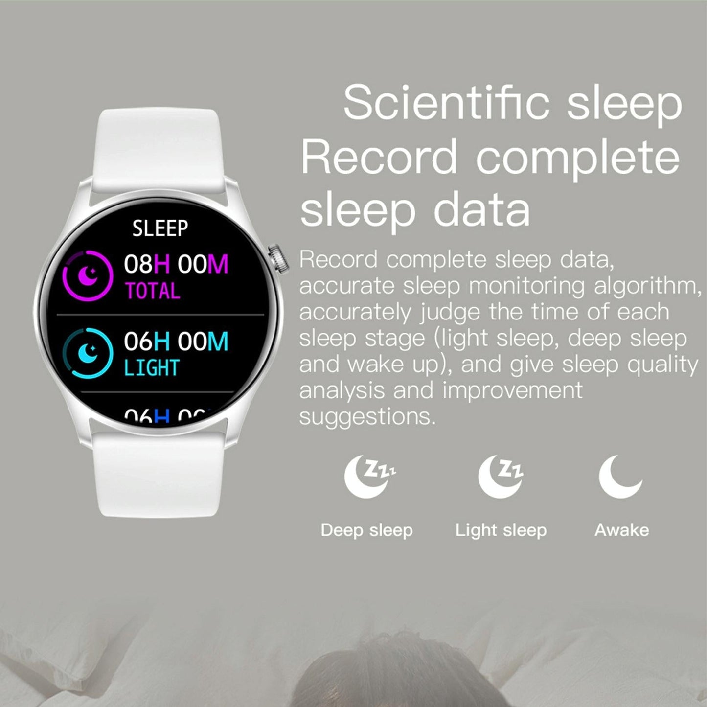 Smart Wristband With Sleep And Heart Monitoring - White