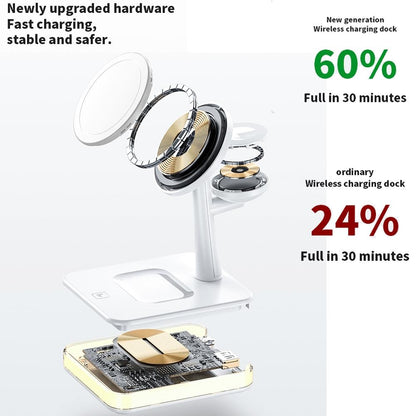 4 In 1 Magnetic Wireless Charger For Iphone / Iwatch / Airpods & More - Black