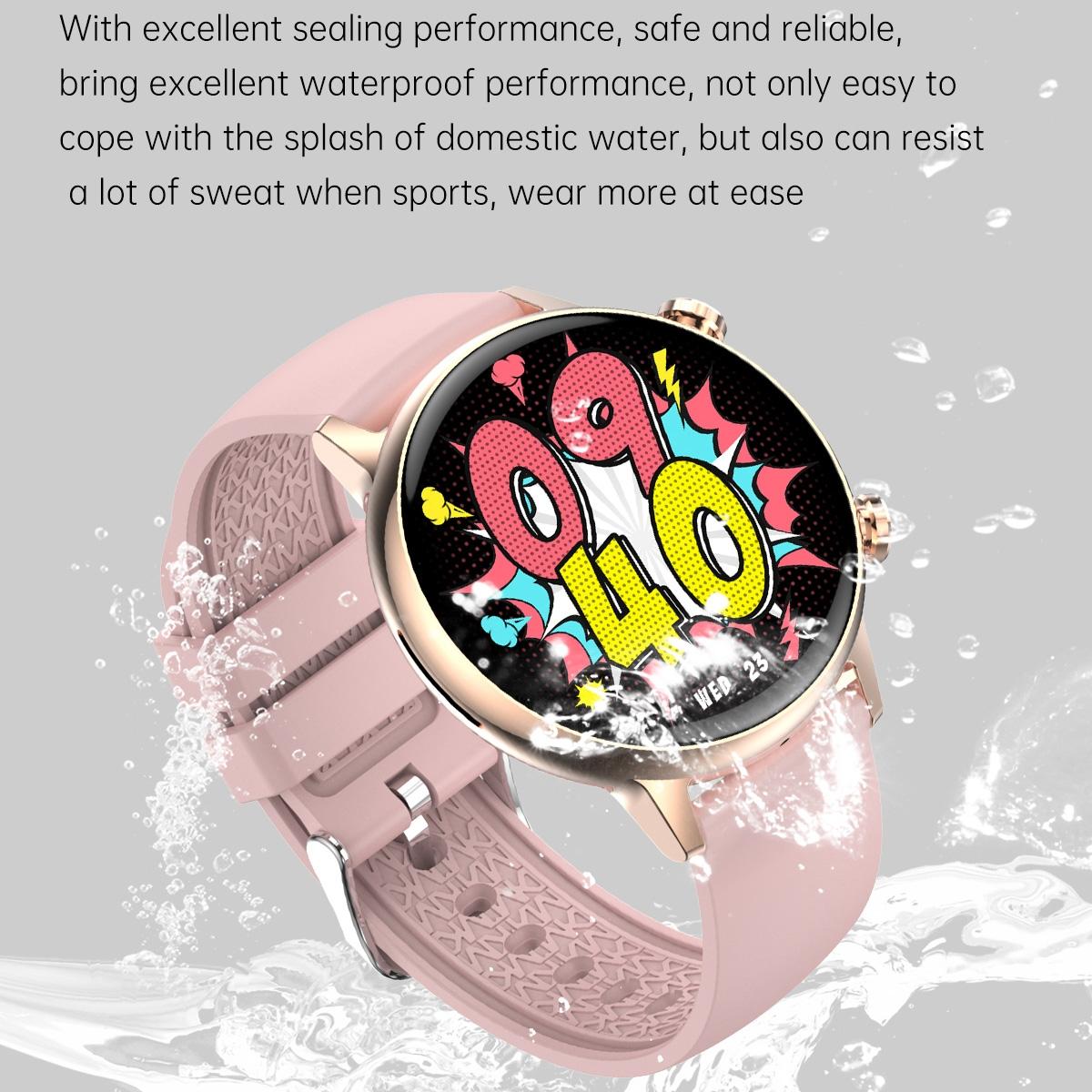 1.1 Inch Smart Stainless Steel Band Watch Support Bluetooth Call / Blood Oxygen Monitoring - Gold