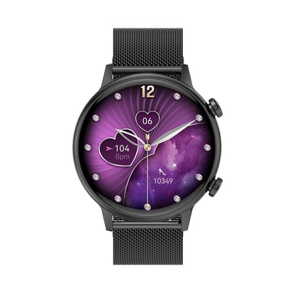 1.1 Inch Smart Stainless Steel Band Watch Support Bluetooth Call / Blood Oxygen Monitoring - Gold