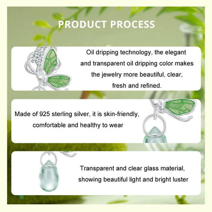 925 Sterling Silver Platinum Plated Butterfly Water Drop Diy Beads