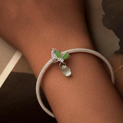 925 Sterling Silver Platinum Plated Butterfly Water Drop Diy Beads