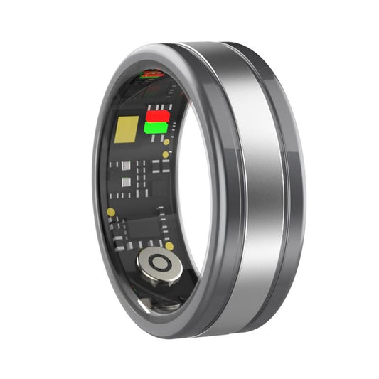Smart Ring With Heart Rate Blood Oxygen Sleep & Sports Modes - Size 12 - Black