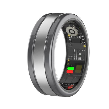 Smart Ring With Heart Rate Blood Oxygen Sleep & Sports Modes - Size 12 - Black