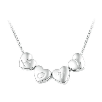 925 Sterling Silver Platinum Plated Love Letters Diy Beads In - L