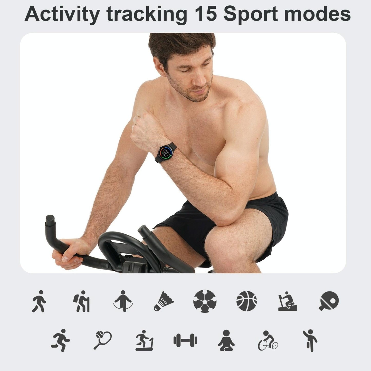 Smart Wristband With Sleep And Heart Monitoring Options - Black