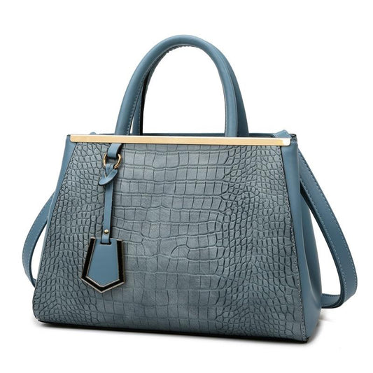 Black Stone Pattern Patchwork Handbag - Shoulder / Crossbody - Black