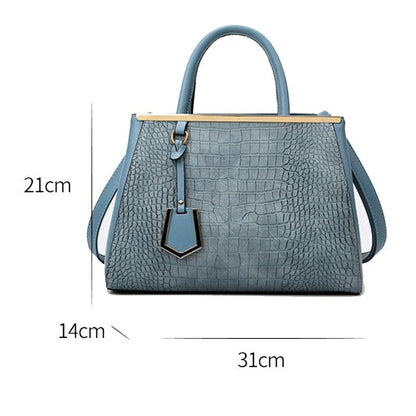 Black Stone Pattern Patchwork Handbag - Shoulder / Crossbody - Black