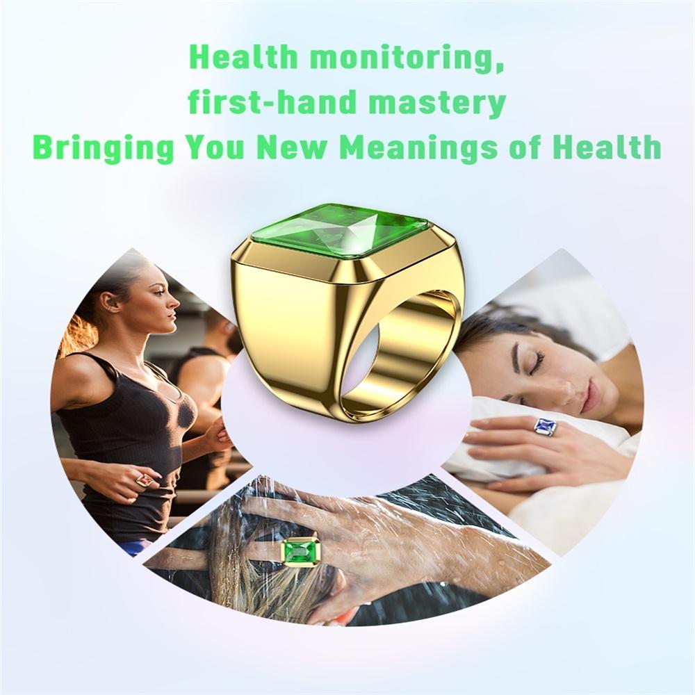 Smart Ring With Heart Rate Blood Oxygen Sleep And Remote Photography Support - Blue