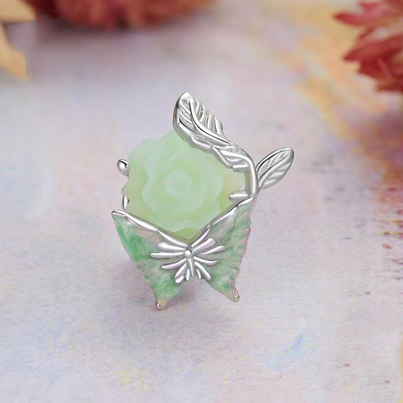 925 Sterling Silver Rose Butterfly Animal Beads