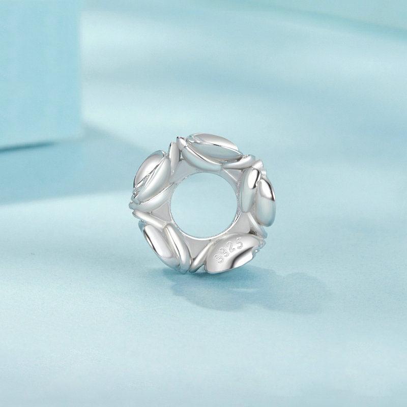 925 Sterling Silver Platinum Butterfly Orchid Flower Beads