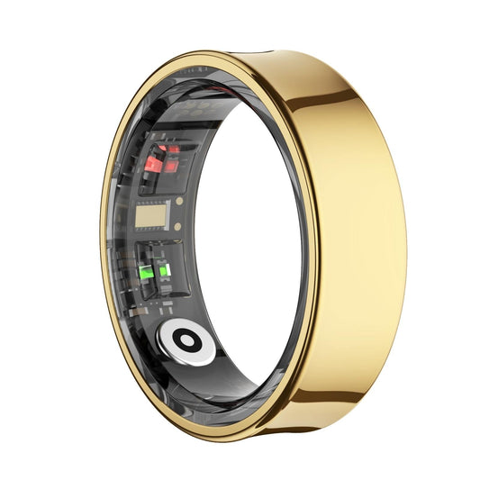 Smart Ring With Heart Rate Blood Oxygen Sleep Monitoring & Sports Modes - Size 8 - Black