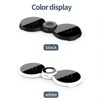 15W 3 In 1 Magnetic Wireless Charger For Phones Watch & Airpods - Black