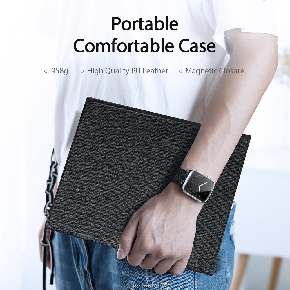 Smart Leather Case With Touchpad For Ipad 10.2 - Black