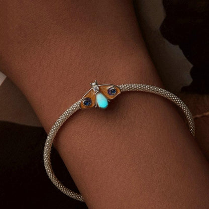 925 Sterling Silver Platinum Plated Luminous Butterfly Silicone Diy Beads