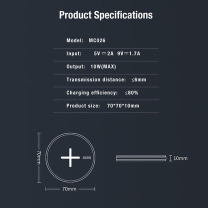 Fast Charging Wireless Charger Portable & Button Design