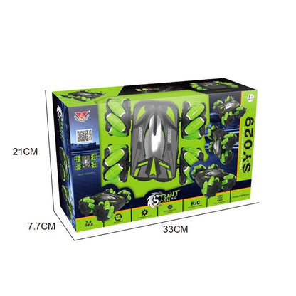 Double-sided Flip Drift Remote Control Toy Stunt Car for Children - Black Green