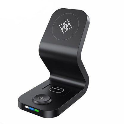3 In 1 Magnetic Wireless Charger For Mobile Devices Black