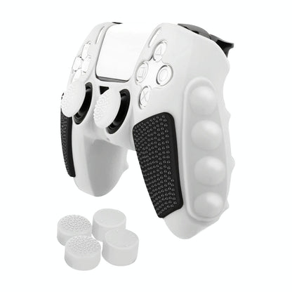 Silicone Gamepad Protective Case for Sony Ps5 with Splicing Design and Rocker Caps - Black White