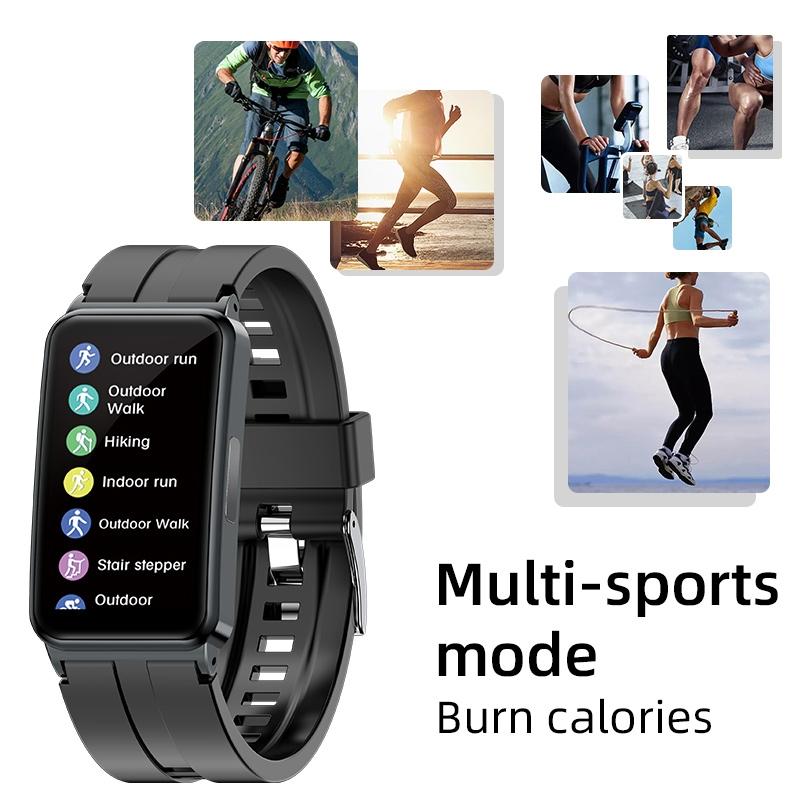 Smart Watch With Heart Rate And Blood Pressure Monitoring - Colour Screen - Black