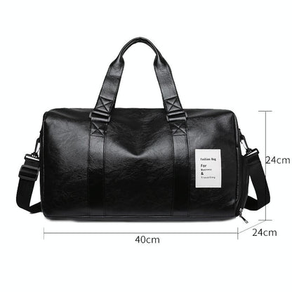Compact Travel Bag with Shoe Storage - Black