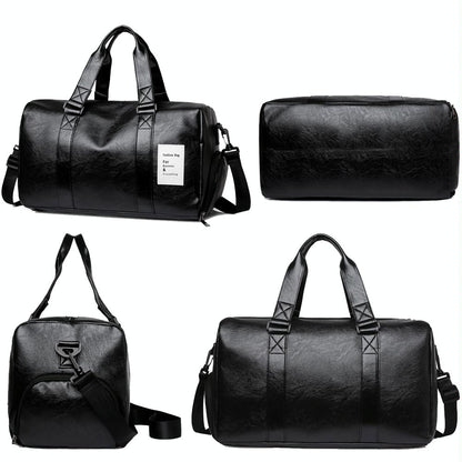 Compact Travel Bag with Shoe Storage - Black
