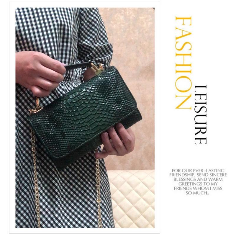 Versatile Lady Crossbody Wrist Bag - Multi-functional - Snake Pattern Gray White