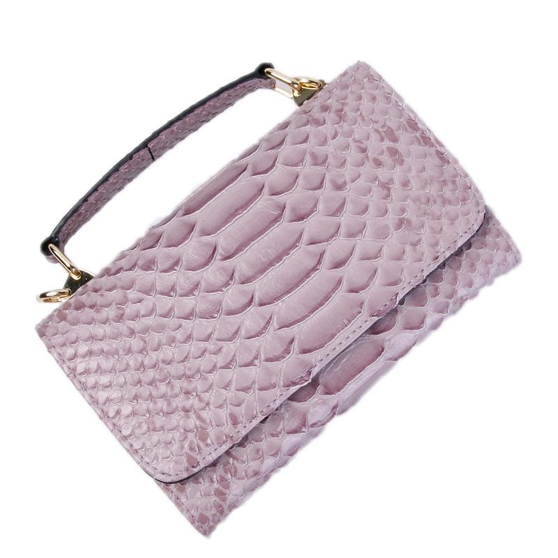 Versatile Lady Crossbody Wrist Bag - Multi-functional - Snake Pattern Gray White