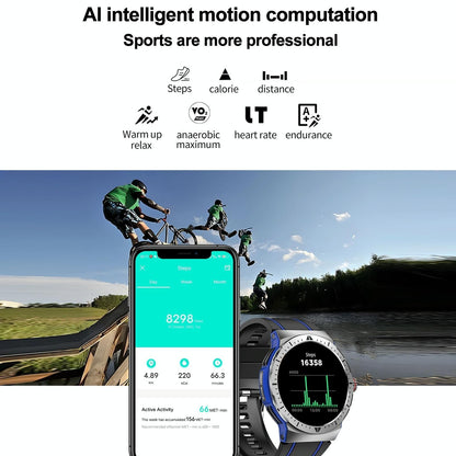 1.43 Inch Bt5.3 Ip68 Sport Smart Watch Support Bluetooth Call / Message Notification / Heart Rate / Blood Pressure Health Monitor - Orange