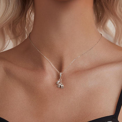 925 Sterling Silver Platinum Plated Lily Of The Valley Bracelet Pendant