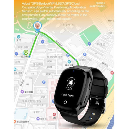 1.54 Inch Ips Screen Smart Watch Support Tracking And Positioning & 4G Video Call Body Temperature Measurement Black
