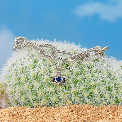 925 Sterling Silver Openable Camera Bead Bracelet