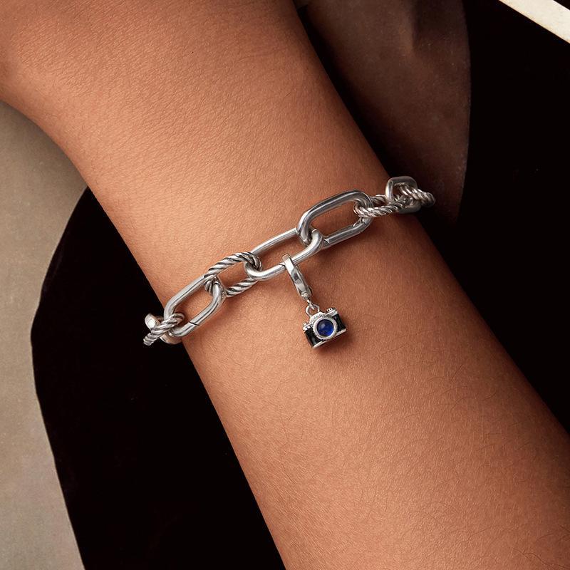 925 Sterling Silver Openable Camera Bead Bracelet