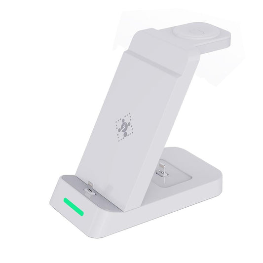 18W 3 In 1 Wireless Charger Stand For Iphone & Apple Watch - Black