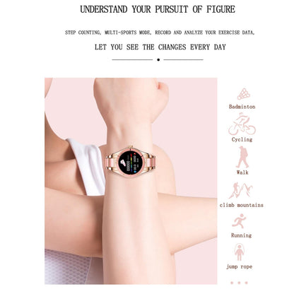 Smart Bracelet With Touch Screen Heart Monitoring Voice Control And Cycle Reminder - White