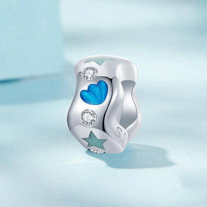 925 Sterling Silver Wave Shell Silicone Bracelet Beads