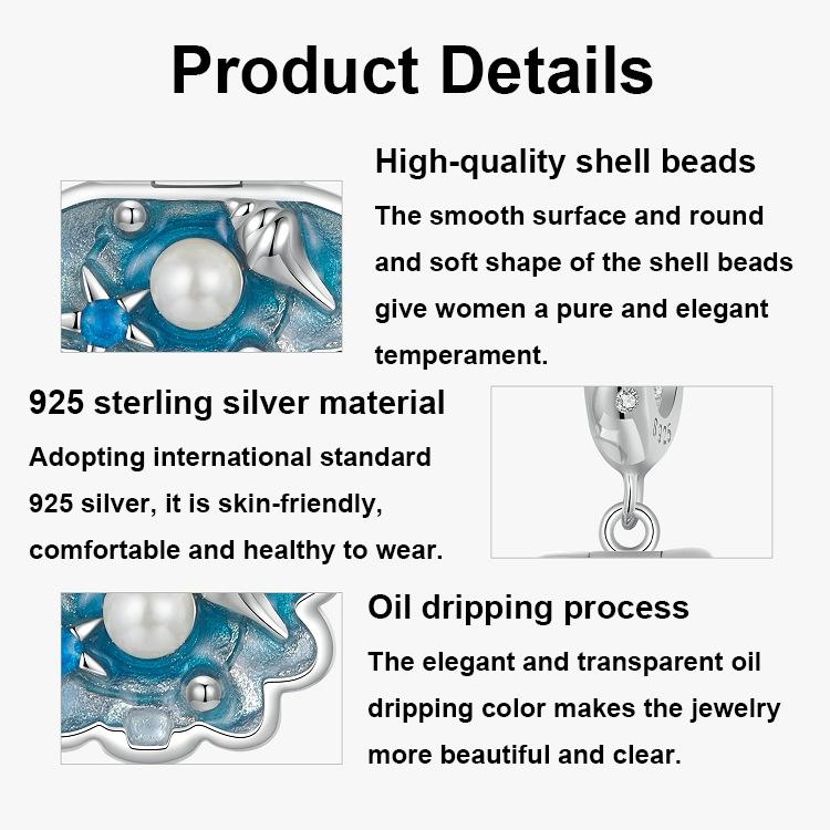 925 Sterling Silver Openable Scallop Bead Pendant