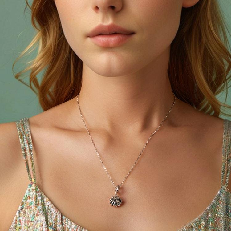 925 Sterling Silver Openable Scallop Bead Pendant