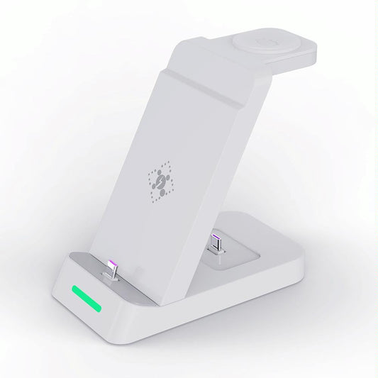 18W 3 In 1 Vertical Charging Stand For Samsung Watch And Galaxy Buds - White