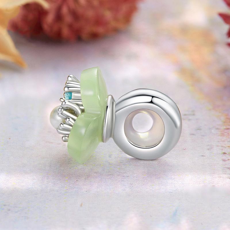 925 Sterling Silver Flower Pearl Silicone Spacer Beads For Jewelry