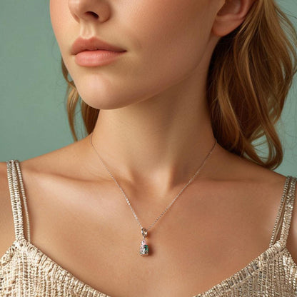 925 Sterling Silver Platinum Plated Doll Pendant With Beads