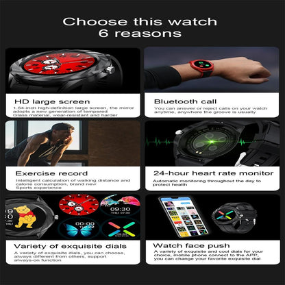 Smart Watch With Bluetooth Call And Health Monitoring - Ip67 Waterproof - Black