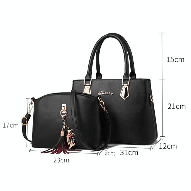Women 2-in-1 Casual Messenger Bag - Large Capacity - Red Wine