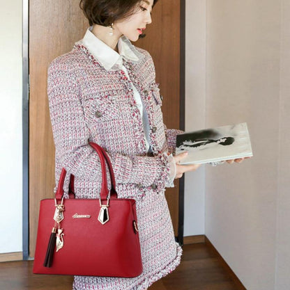 Women 2-in-1 Casual Messenger Bag - Large Capacity - Red Wine