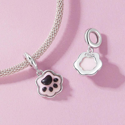 925 Sterling Silver Platinum Plated Luminous Cat Claw Pendant