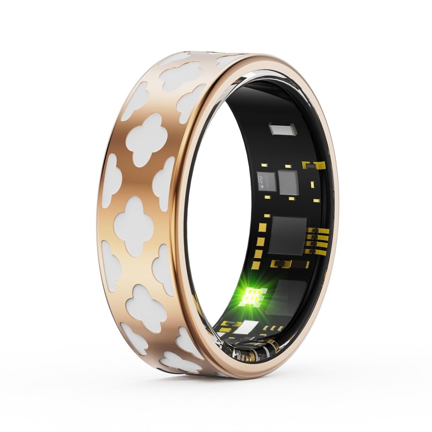 Smart Ring With Heart Rate Blood Oxygen Sleep Monitoring - Rose Gold Size 8